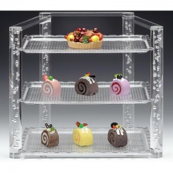 Zicco ZCP-674 Polycarbonate Display Stand with Tray, 3 Layers, 42 cm - Zicco