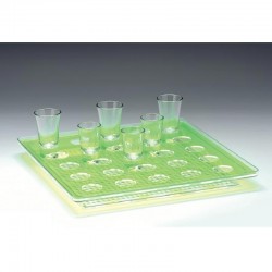 Zicco ZCP-679 Shot Service Stand with Polycarbonate Tray, 25 pcs, 34x34 cm, Green - Zicco