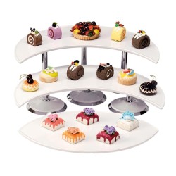 Zicco ZCP-700 Melamine Tray Display Stand, 3 Layers, 59x80x21 cm, White - Zicco