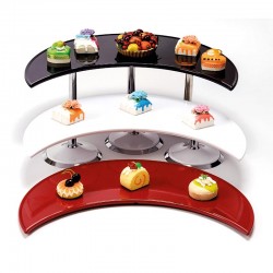 Zicco ZCP-701 Melamine Tray Display Stand, 3 Layers, 59x90x21 cm, Black-White-Red - Zicco