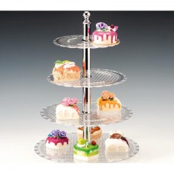 Zicco ZCP-712 Polycarbonate Display Stand, 4 Layers, 42 cm, Clear - Zicco