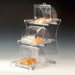 Zicco ZCP-728 Acrylic Display Stand with Polycarbonate Fan, 3 Layers, GN 1/2, 30x58x72 cm - Zicco