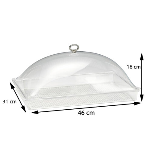 Zicco ZCP-739 Acrylic Covered Storage Container with Polycarbonate Tray, 31x46x16 cm - 2