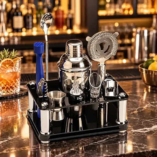 طقم كوكتيل كوكتيل بار Zicco ZCP-760 مع حامل أكريليك، 9 قطع - Zicco (1)