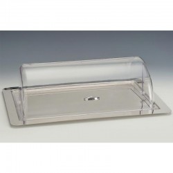 Zicco ZCP-770 Polycarbonate Rolltop Covered Storage Container with Steel Tray, GN 1/1, 62x42 cm - Zicco