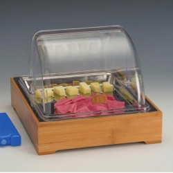 Zicco ZCP-771 Polycarbonate Rolltop Covered Display Stand with Cooler, 30x36x h:25 cm - Zicco