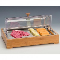 Zicco ZCP-772 Polycarbonate Display Stand with Cooler Wooden Base, 30x45 cm - Zicco