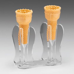Zicco ZCP-805 Acrylic Ice Cream Service Stand, Double, 6x12x11 cm - Zicco