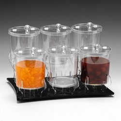 Zicco ZCP-807 Polycarbonate Sauce Holder Jam Holder Stand, 6 pcs, 0.75 L, 24x35x21 cm - Zicco