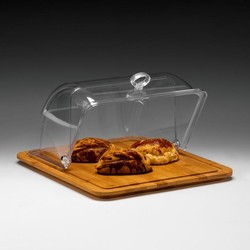 Zicco ZCP-816 Polycarbonate Rolltop Storage Container with Lid, Bamboo Bottom, 31x37x19 cm - Zicco