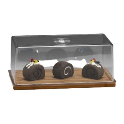 Zicco ZCP-852 Polikarbon Kapaklı Bambu Fanus,18x35x15 cm - 1