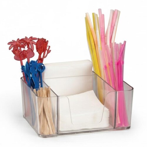 Zicco ZCP 870 Polycarbonat Bar Pipetlik Peçetelik, 19.5x24.5x10.5 cm, Şeffaf - Zicco