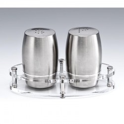 Zicco ZKC-1000 Acrylic Salt and Pepper Shaker Set with Stand, 8 cm - Zicco