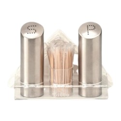 Zicco ZKC-2015T Acrylic Salt and Pepper Shaker Set with Stand, 15x10.5 cm - Zicco