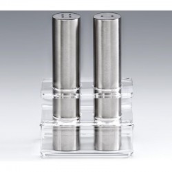 Zicco ZKC-7000 Acrylic Salt and Pepper Shaker Set with Stand, 13 cm - Zicco