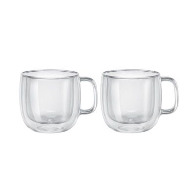 Zwilling 395001130 Çift Camlı Kulplu Capuccino Bardağı Seti, 2'li, 450 ml - 1