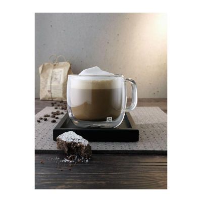 Zwilling 395001130 Çift Camlı Kulplu Capuccino Bardağı Seti, 2'li, 450 ml - 2